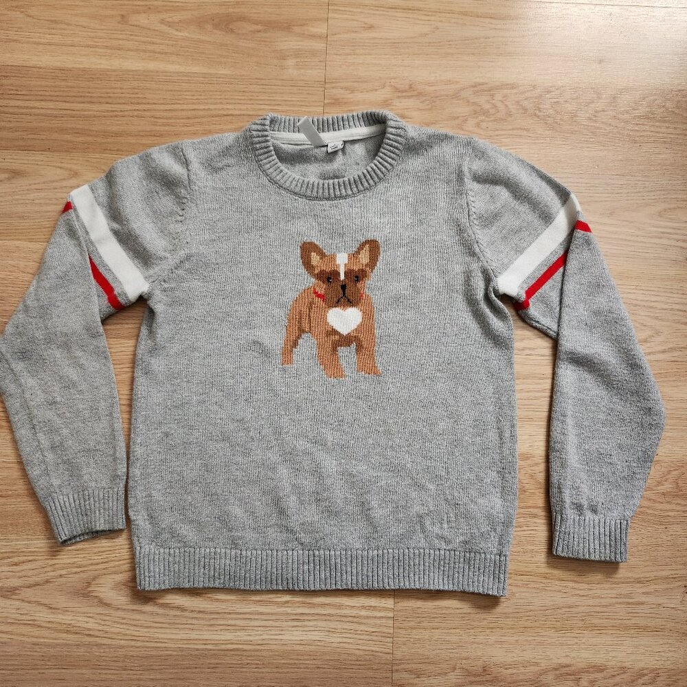 Janie and Jack french bulldog with heart sweater
